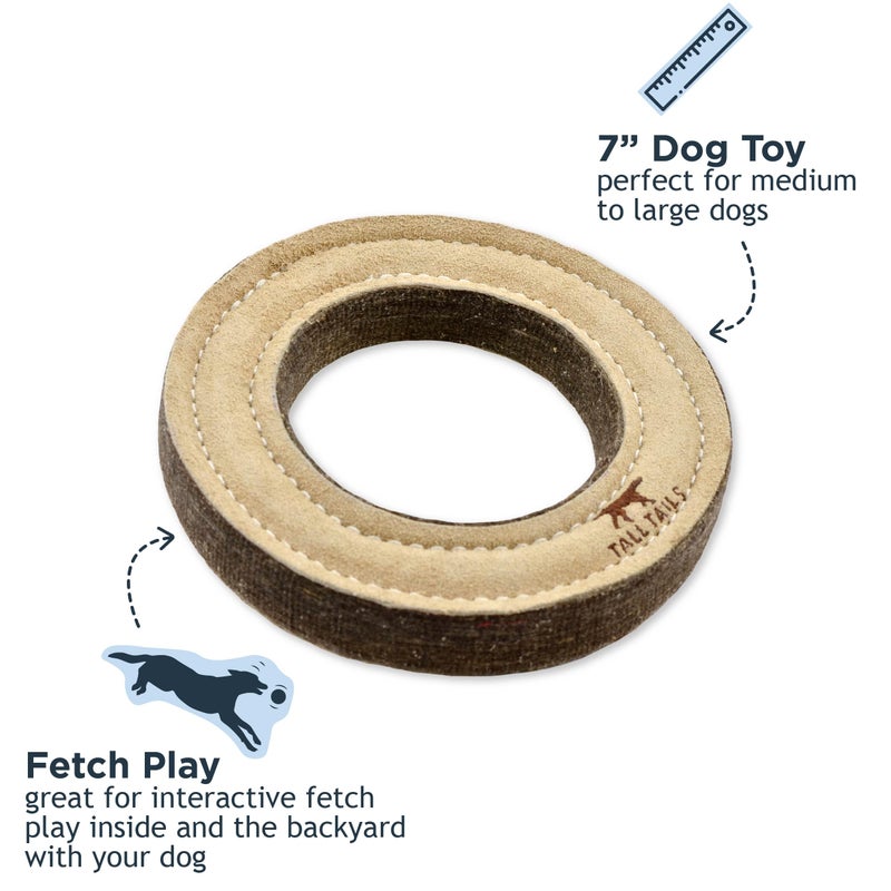 Tall Tails Ring Natural Leather Fetch Toy for Dogs - Image 2